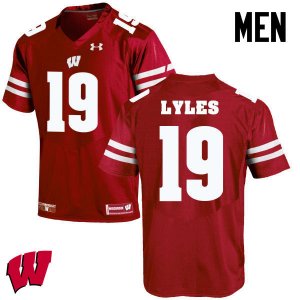 Men's Wisconsin Badgers NCAA #19 Kare Lyles Red Authentic Under Armour Stitched College Football Jersey DW31C14DD